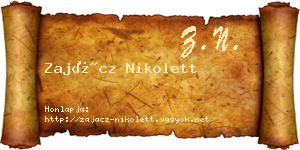 Zajácz Nikolett névjegykártya